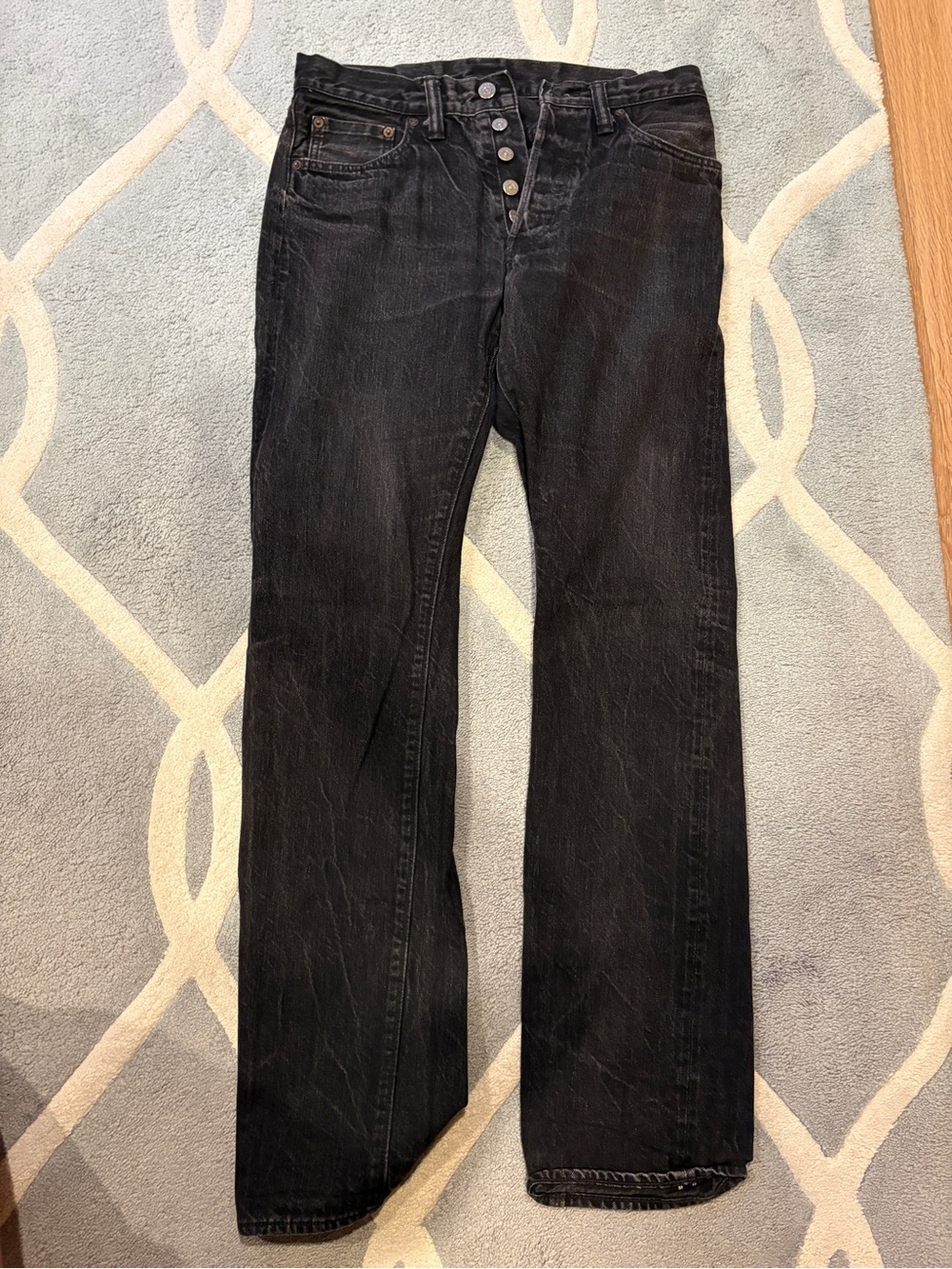SUGARCANE Black Men’s Straight-Leg Jeans (Size: Waist 30 Length 34)